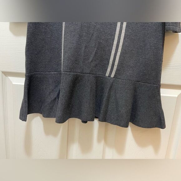 Womens Sweater Dress Size M Grey Black Ruffle Long Sleeve Tommy Hilfiger - Picture 2 of 8